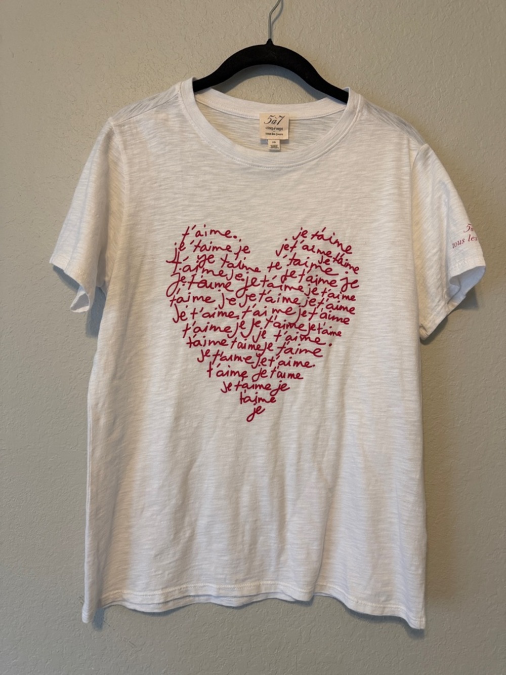 cinq a sept JE T'AIME HEART TEE - Picture 3 of 8